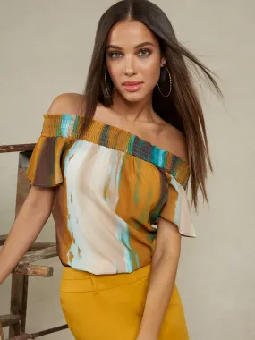 Ombre-Print Smock Blouse