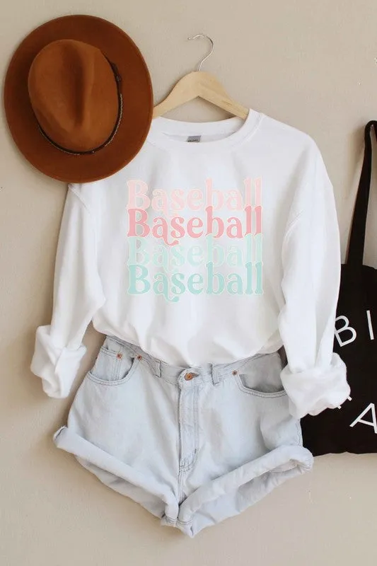 Pastel Print Baseball Sweatshirt
