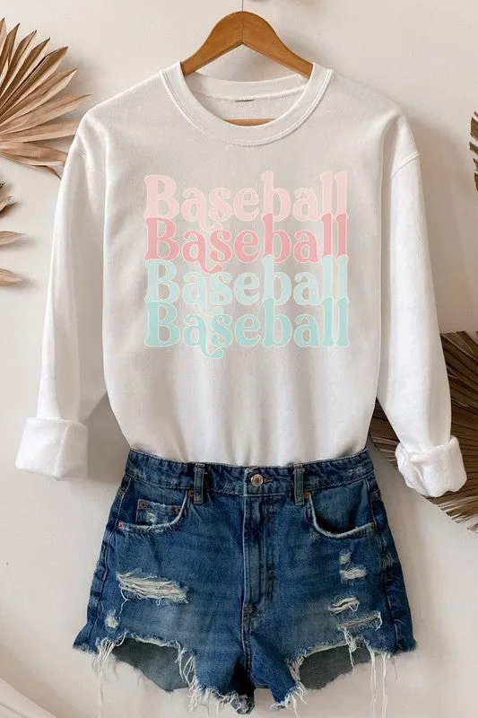 Pastel Print Baseball Sweatshirt