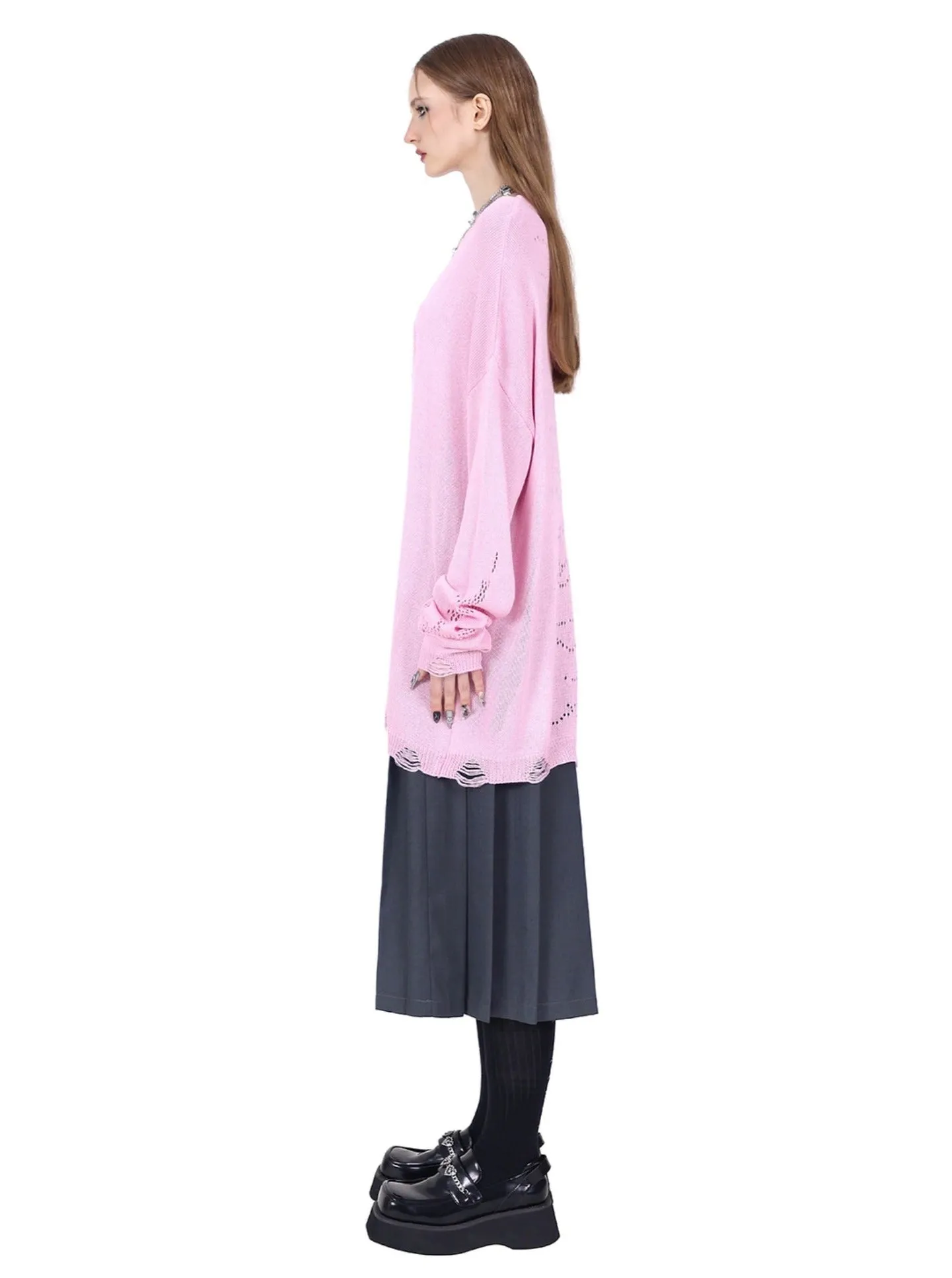 PINKSPINK Crescent Moon Long Sleeve Tshirt - Pastel Pink