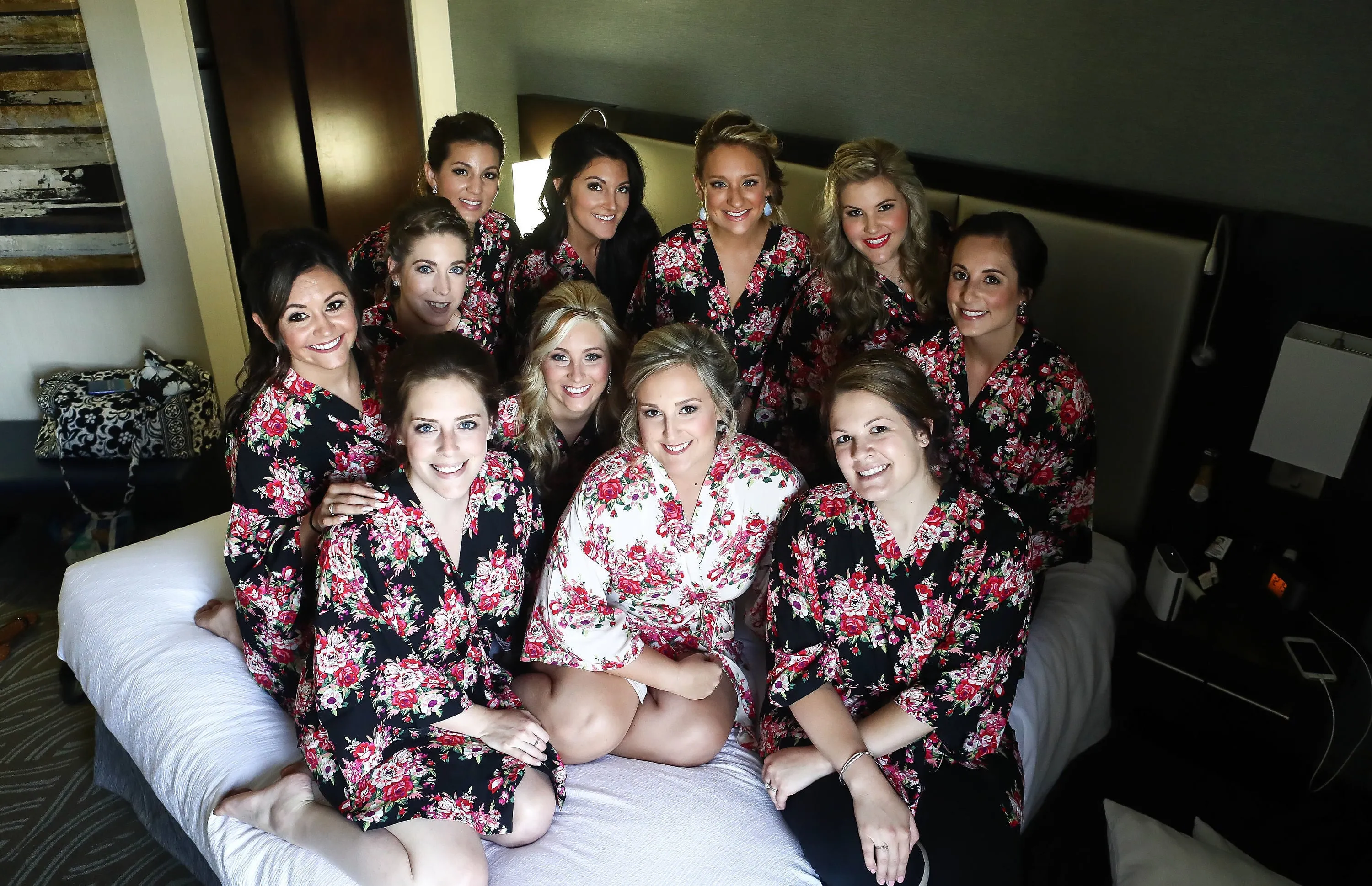 Ready to Ship Set of 10 Bridesmaids Robes, Floral Bridesmaids Robes, Cotton Bridesmaids Robes, Kimono Robes, Flower Girl & Plus Size Robes
