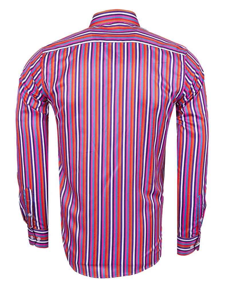 Retro Pastel Striped Men's Shirt