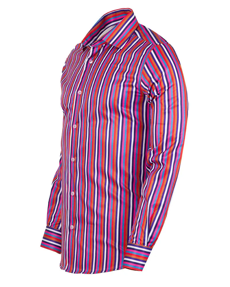 Retro Pastel Striped Men's Shirt