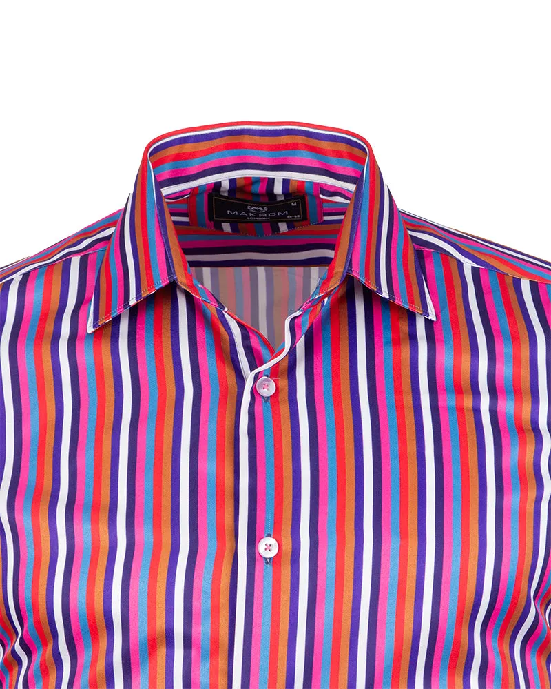 Retro Pastel Striped Men's Shirt
