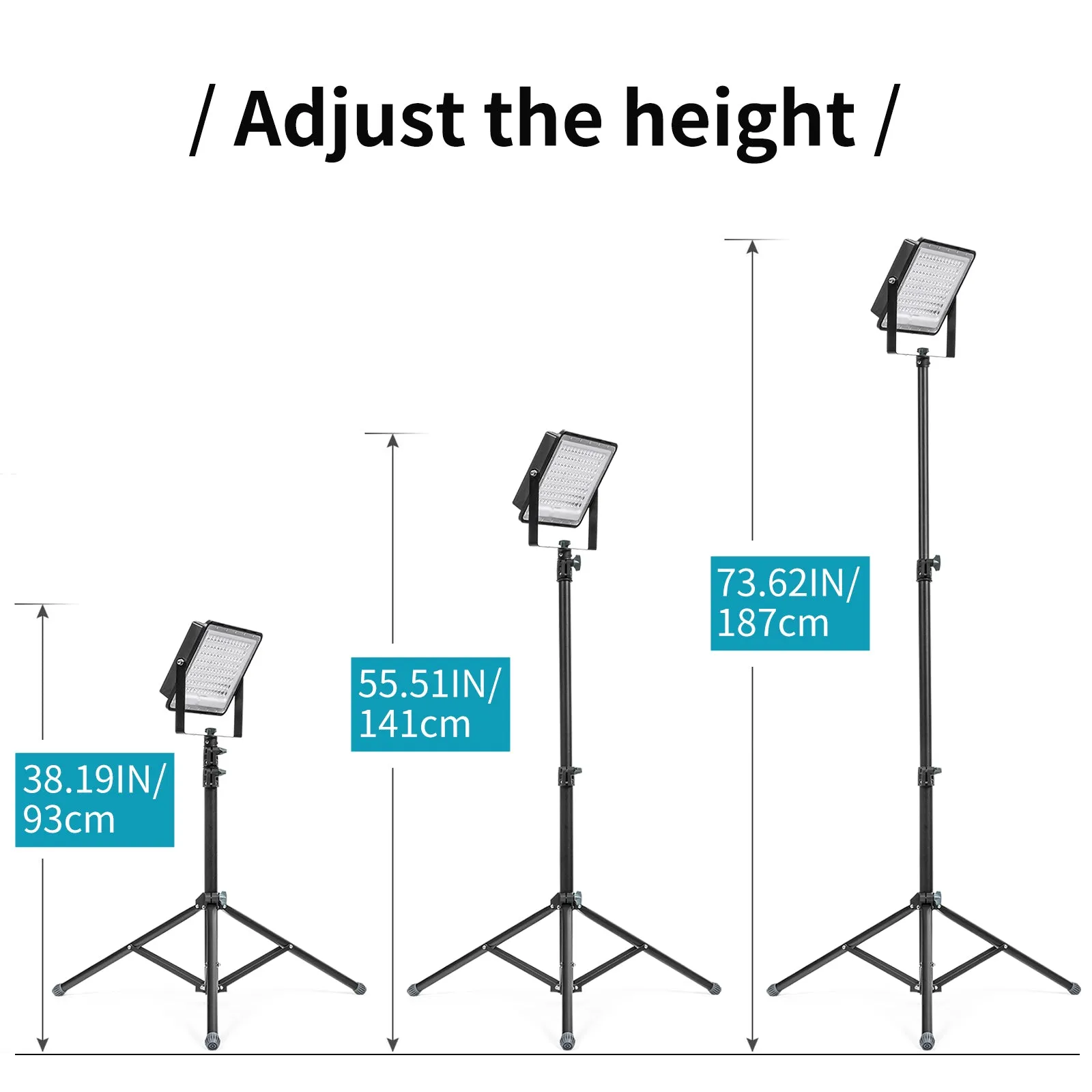 ROCKSOLAR 20W Portable Adjustable LED Floodlight with Telescopic Stand