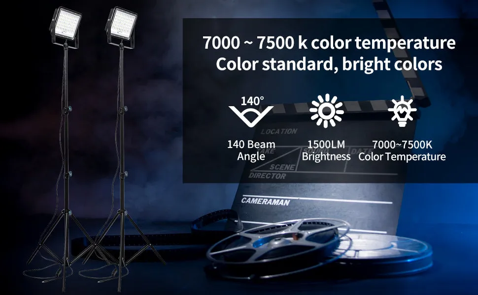 ROCKSOLAR 20W Portable Adjustable LED Floodlight with Telescopic Stand