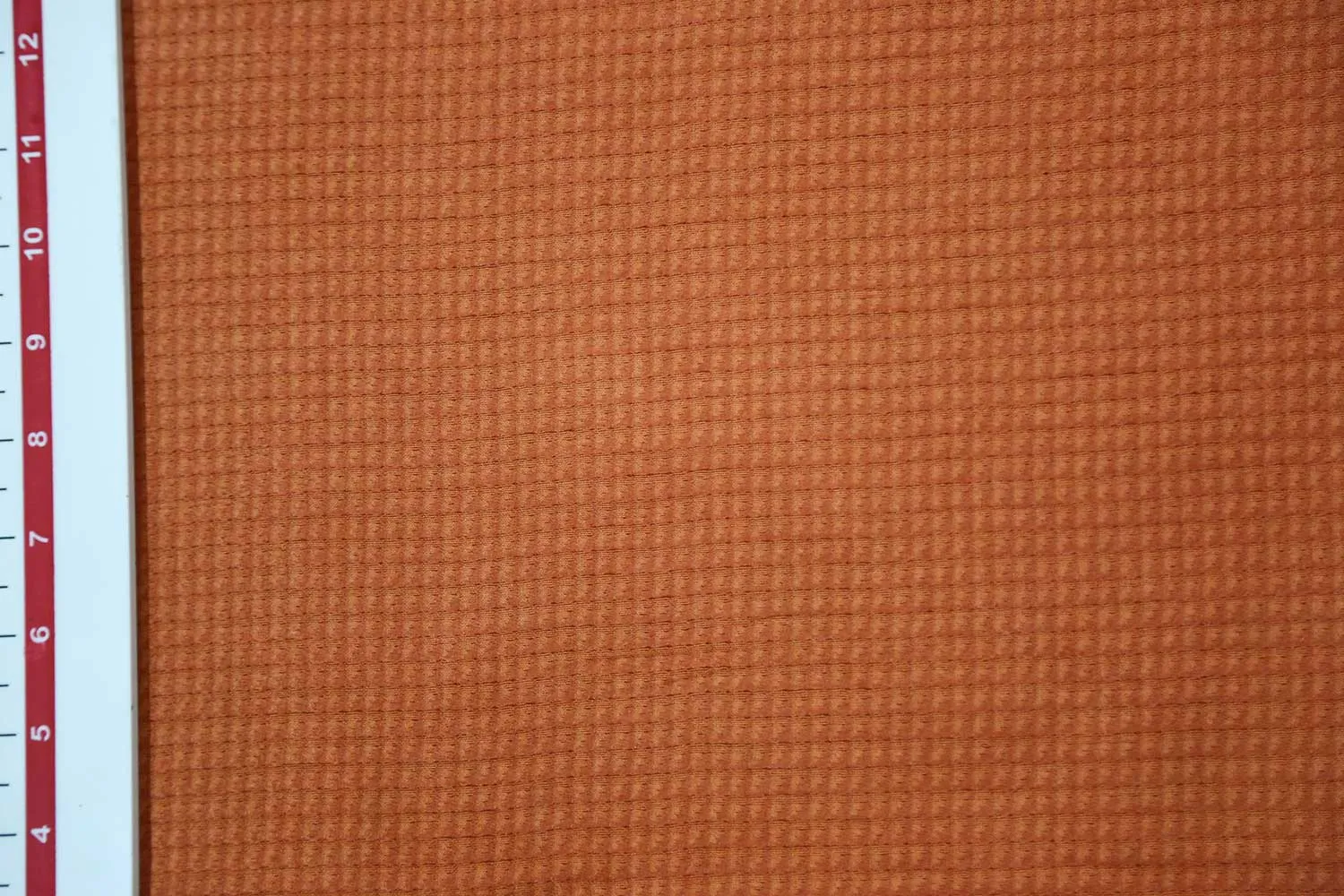 Rust Orange Plain Tussar Cotton Self Fabric