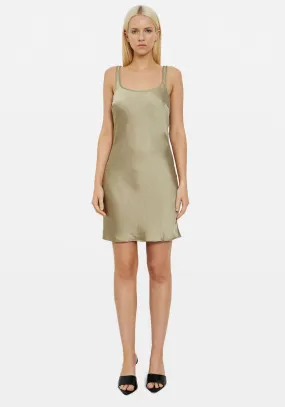 SASUNNA SHORT DRESS LIGHT OLIVE