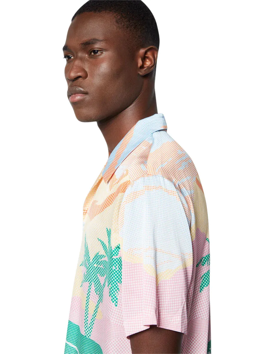 Sergio Tacchini Men's Short Sleeve Riviera Camp Shirt