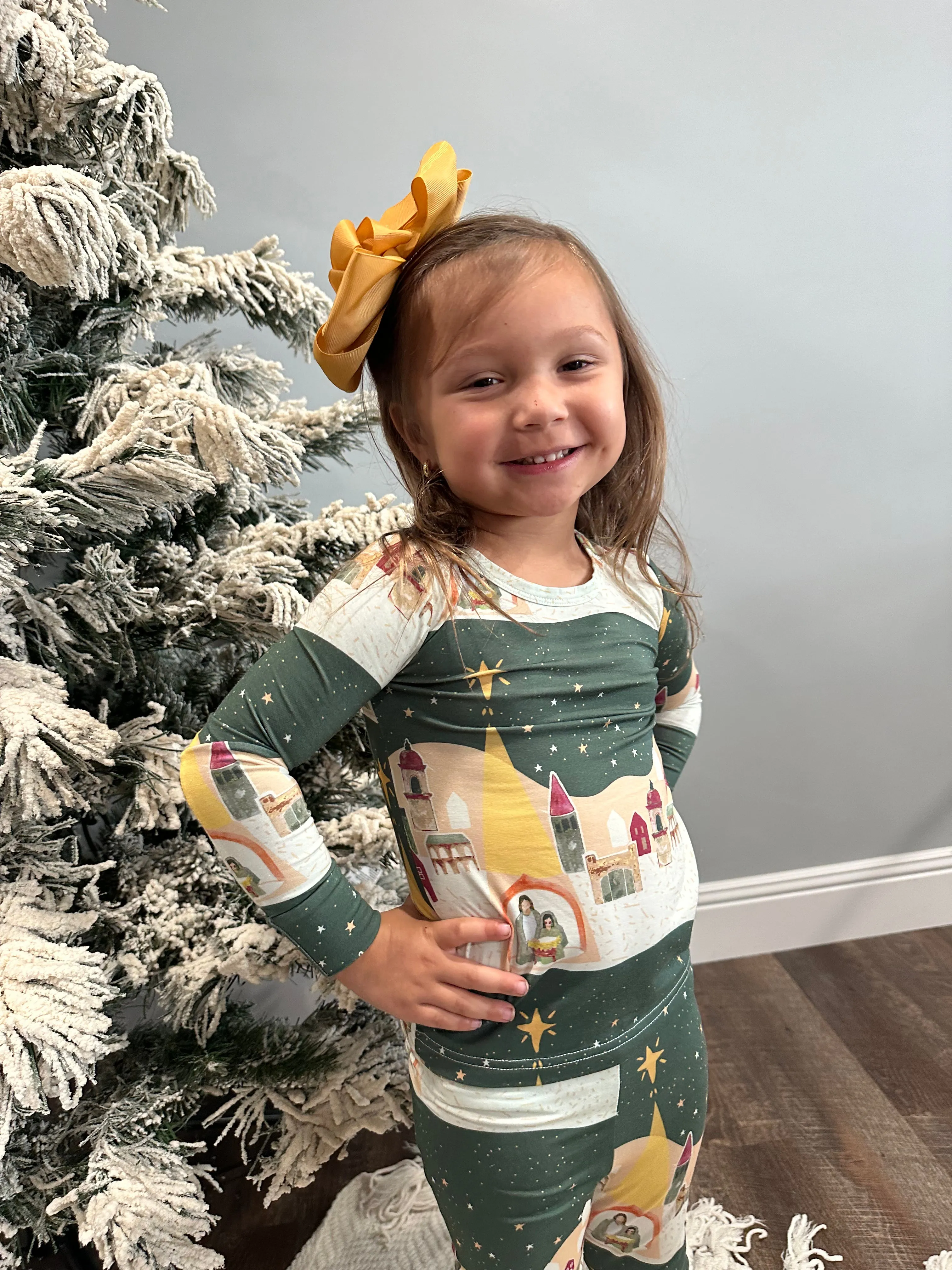 Silent Night Long Sleeve Pajamas