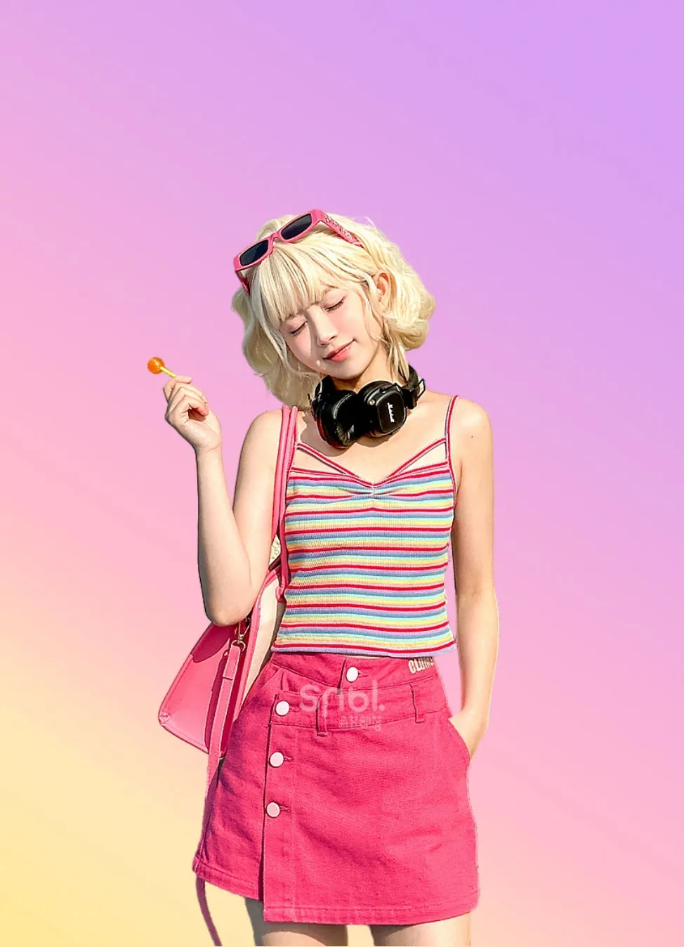 Soft Girl Style Red Overalls