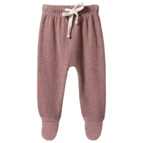 Sweatshirt Knit Footed Rompers - Ginger Snap Marl
