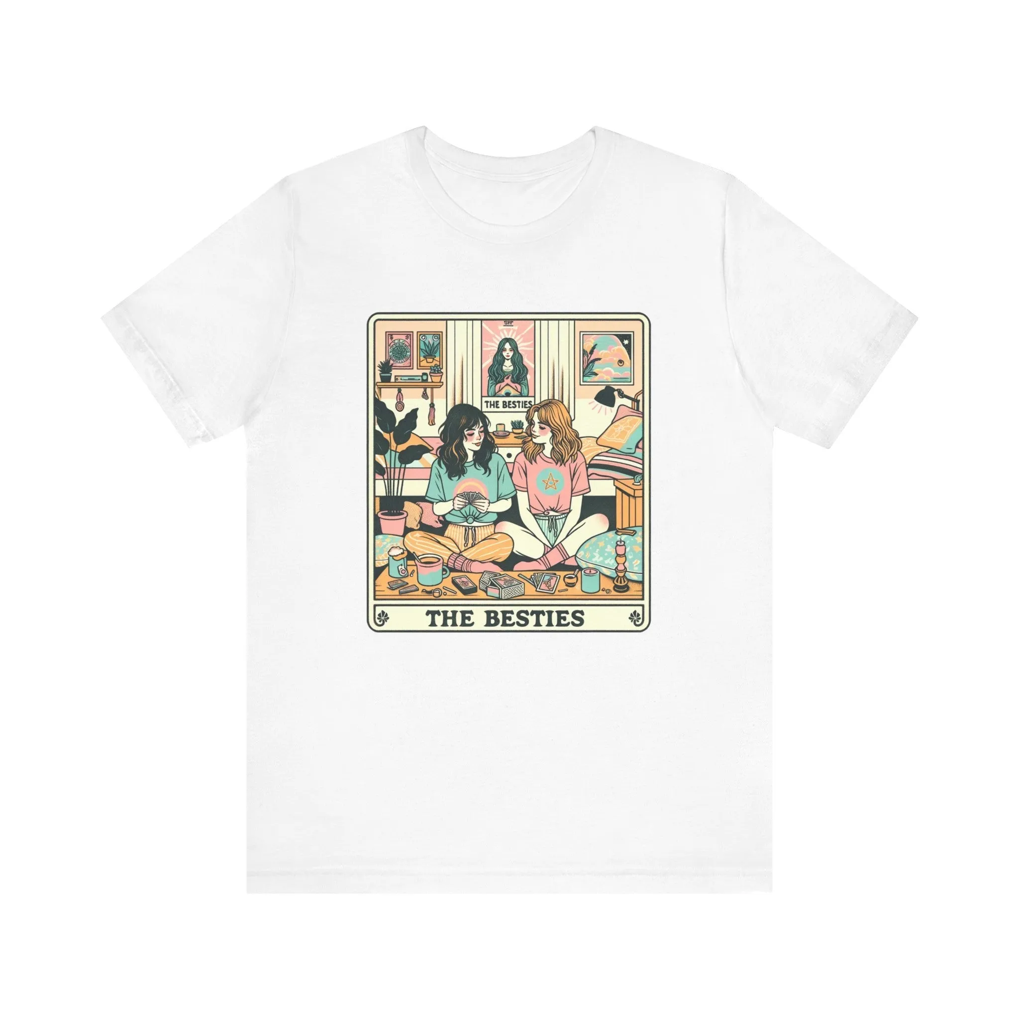 The Besties Pastel Tarot Card Short Sleeve Tee