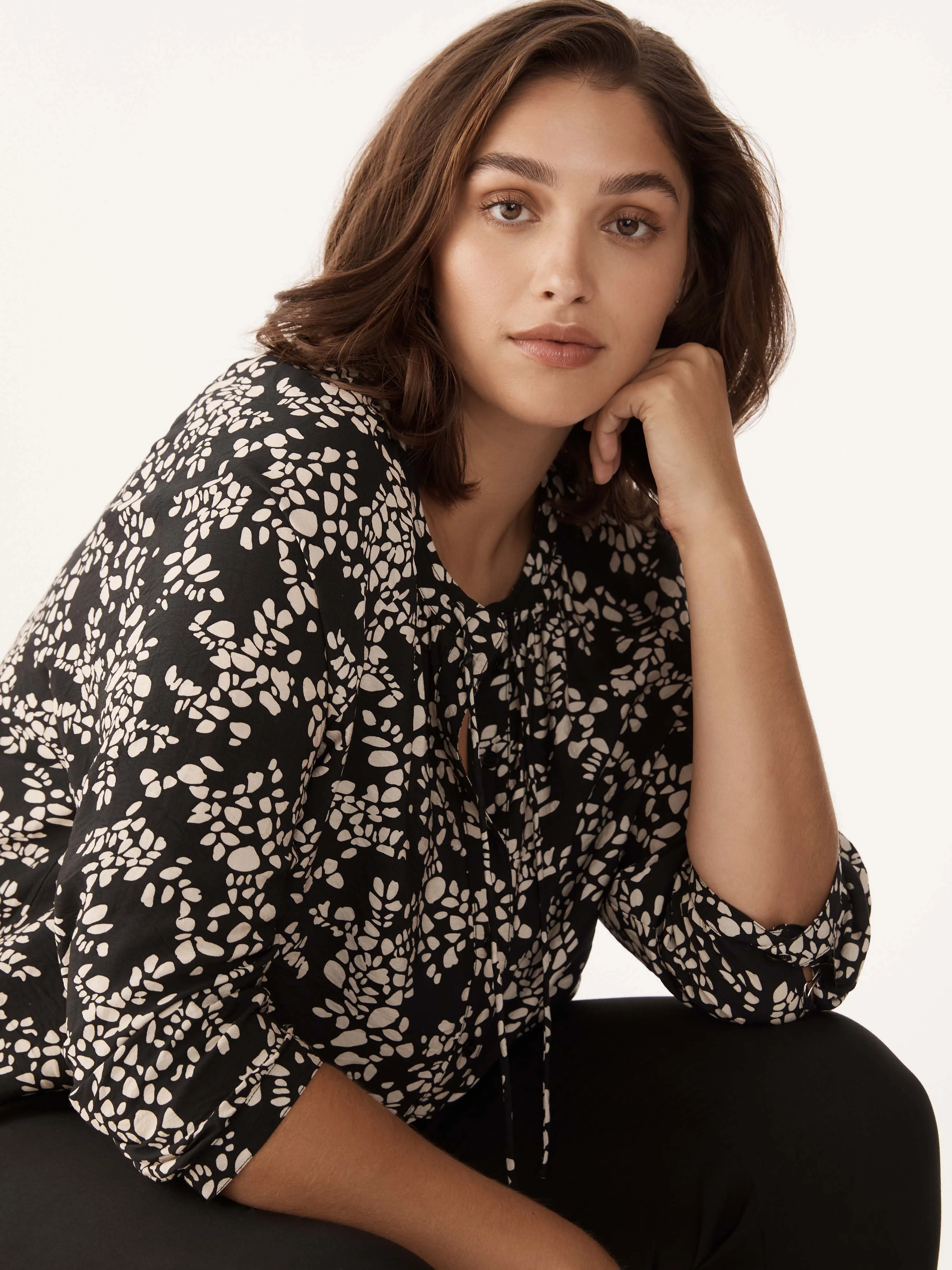 The Vintage Print Popover Top