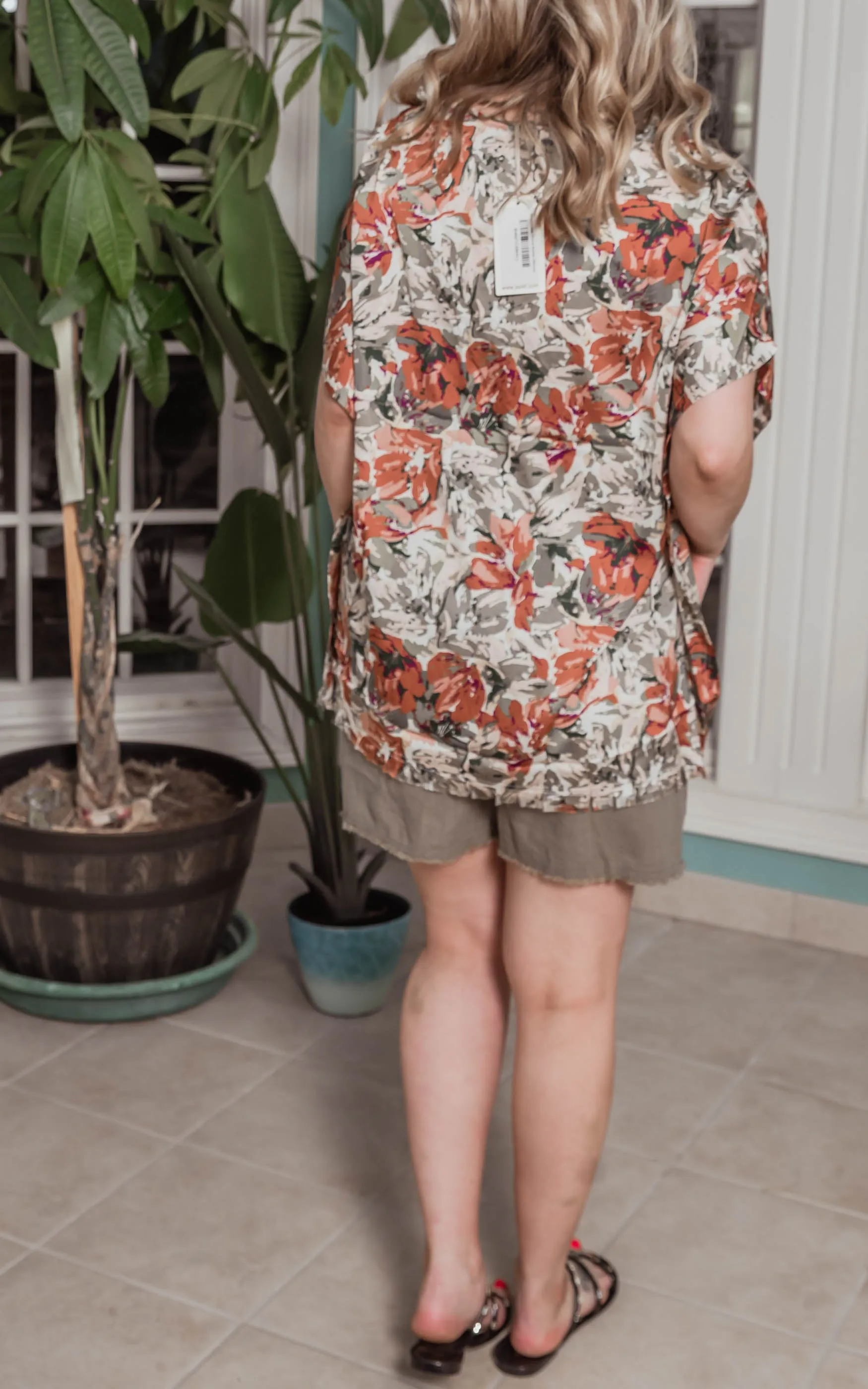 Watercolor Floral Kaftan Blouse - Final Sale*
