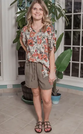 Watercolor Floral Kaftan Blouse - Final Sale*