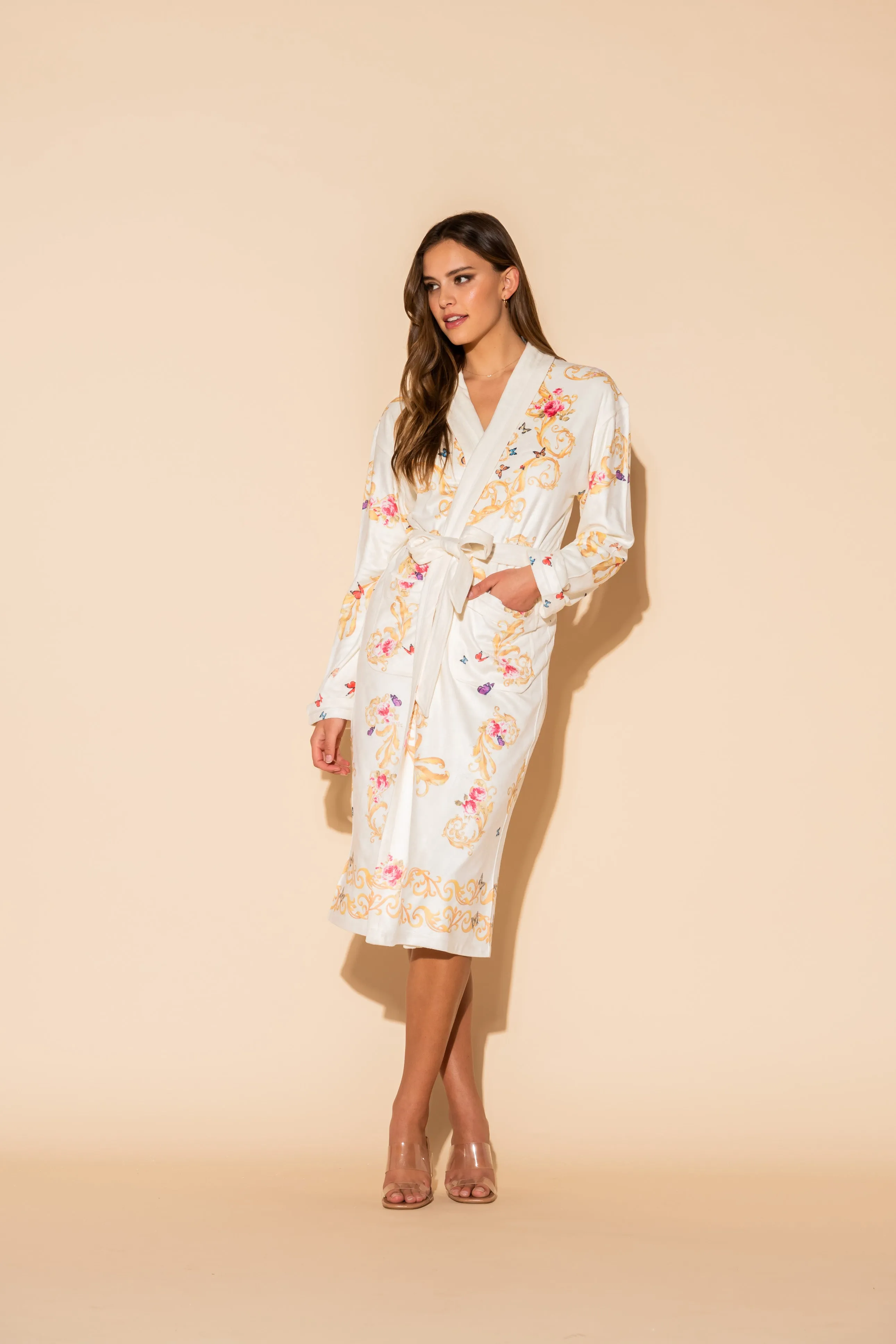 White Butterflies Long Robe
