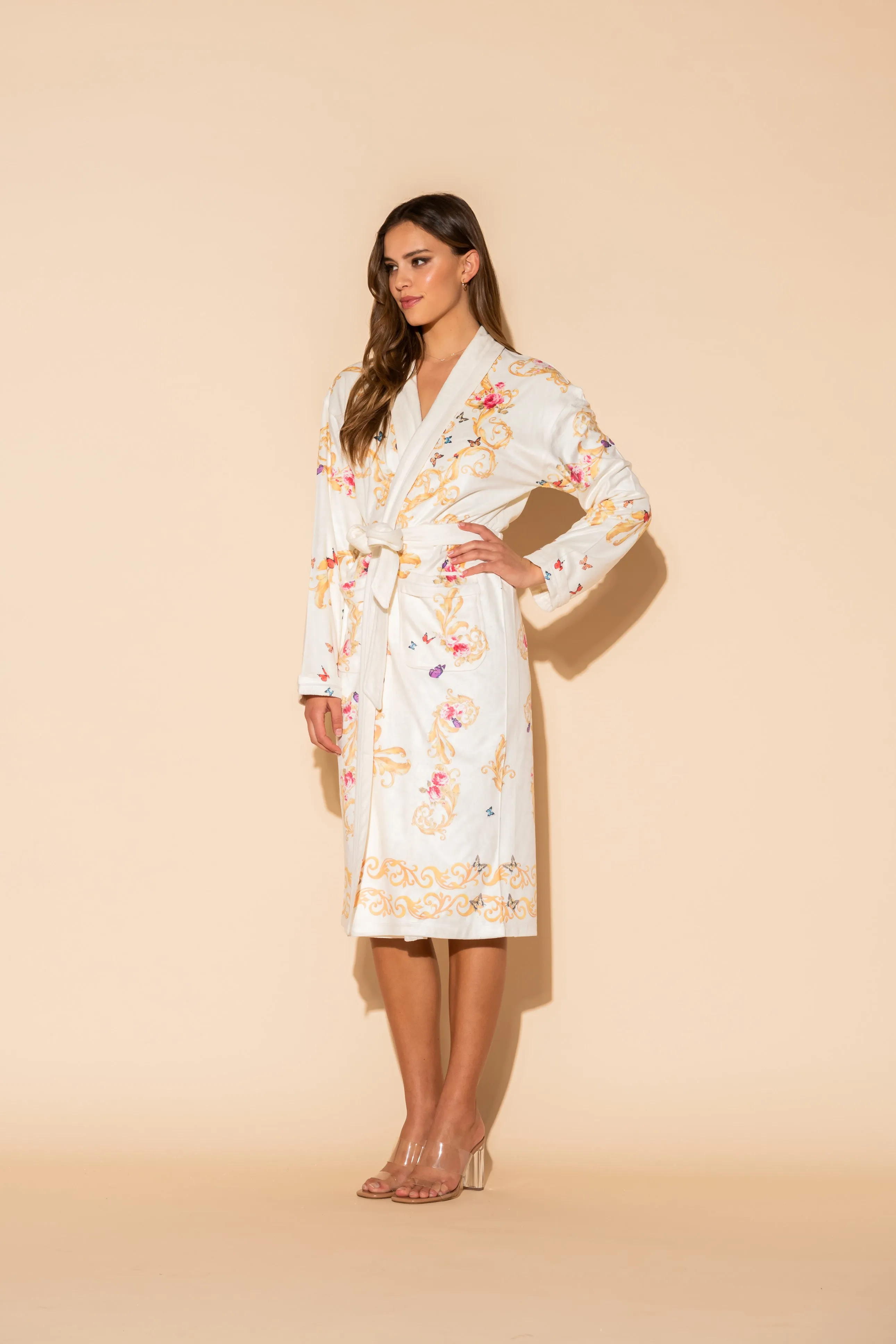 White Butterflies Long Robe
